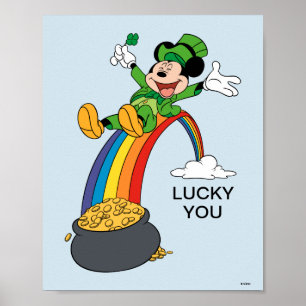 Poster Mickey Mouse Saint-Patrick - Pot d'or