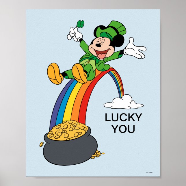Poster Mickey Mouse | Saint-Patrick - Pot d'or (Devant)