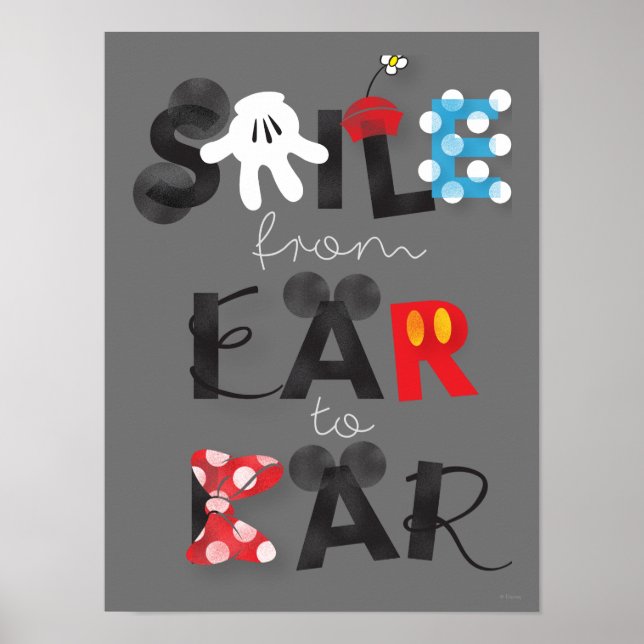 Poster Mickey Mouse | Sourire jusqu'aux oreilles (Devant)