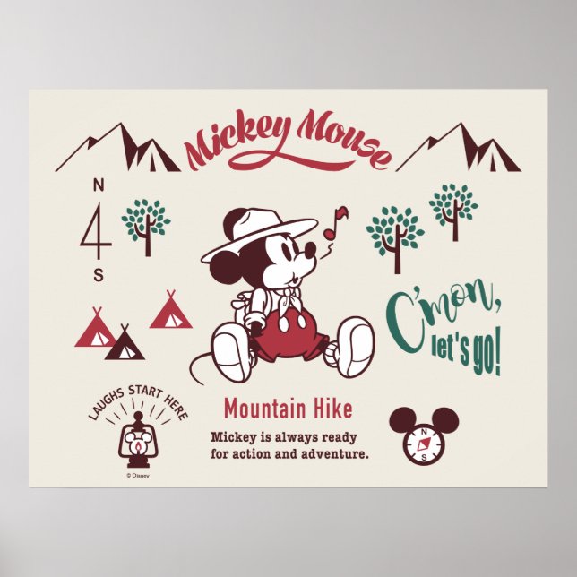 Poster Mickey | Prêt pour l'action et l'aventure (Devant)