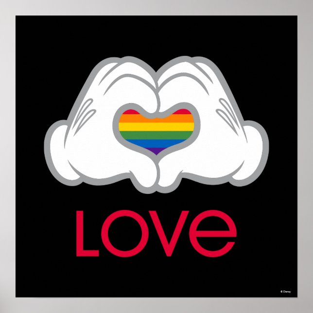 Poster Mickey Rainbow Love (Devant)