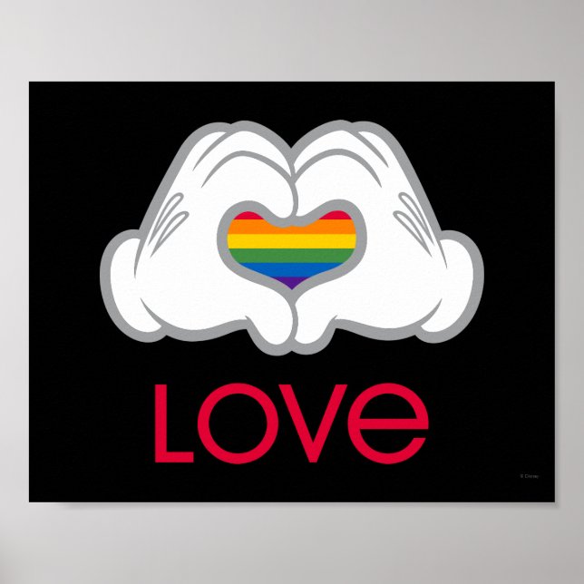 Poster Mickey Rainbow Love (Devant)