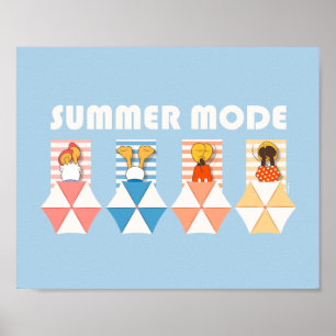 Poster Mickey & ses amis Mode Été Plage