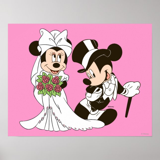 Poster Mickey Souris & Minnie Mariage (Devant)