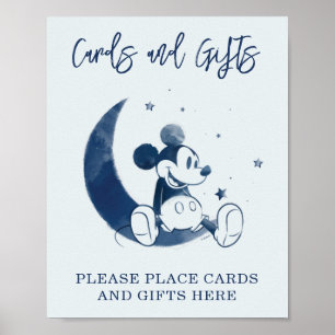 Poster Mickey sur la lune   Cartes et cadeaux pour bébés