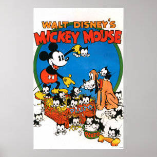 Poster Mickey vintage et Pluto