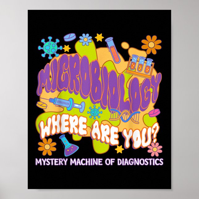 Poster Microbiologie Mystère Machine De Diagnostics Lab N (Devant)