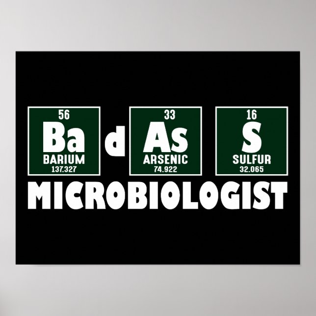 Poster Microbiologiste drôle de Badass (Devant)