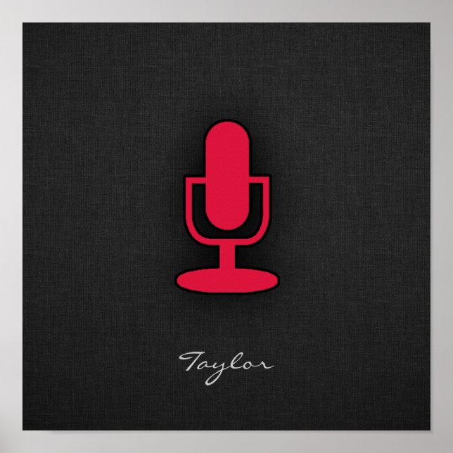 Poster Microphone rouge Crimson (Devant)