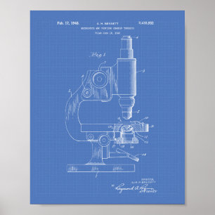Poster Microscope 1948 Plan directeur de l'art des brevet