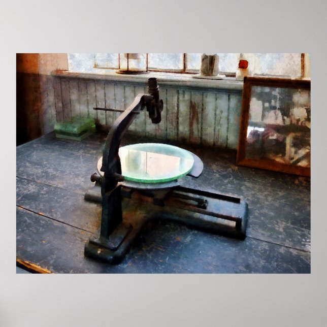 Poster Microscope à l'ancienne (Devant)