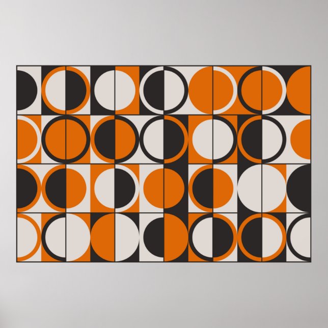 Poster Mid-century geometric abstract pattern with simple (Devant)