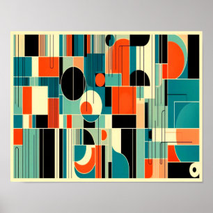 Poster Mid Century Mod géométrique Abstrait