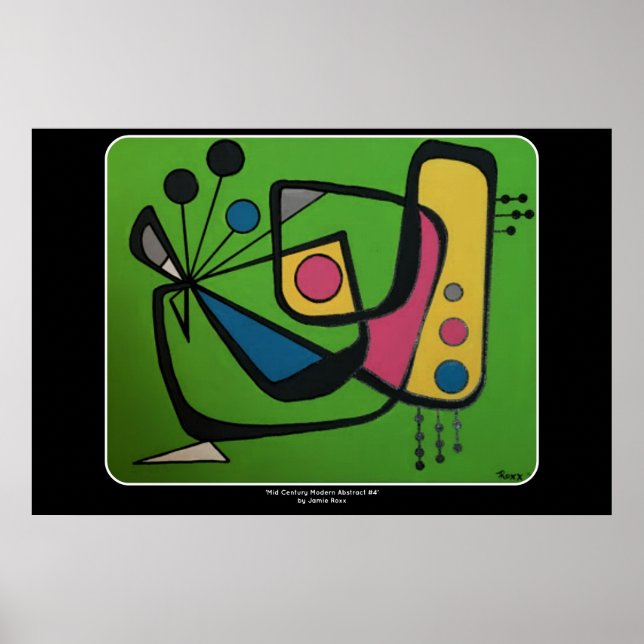 Poster 'Mid Century Modern Abstrait num 4' sur un (Devant)