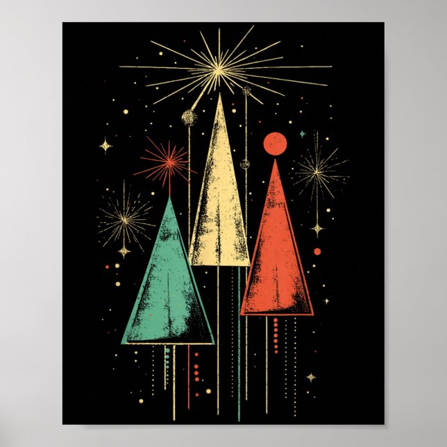 Poster Mid Century Modern Christmas  (Devant)