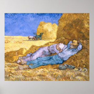 Poster Midi de Vincent van Gogh  , la sièste, après