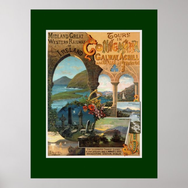 Poster Midland Great Western Railway ~Irlande ~ Connemara (Devant)