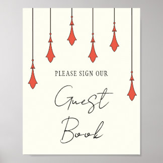 Poster Midnight Autumn Wedding Guest Book Sign