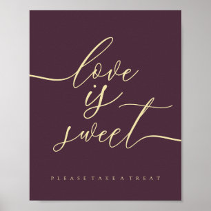 Poster Midnight Fig Love is Sweet Take Treat Dessert