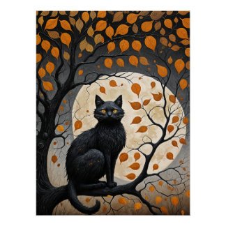 Poster Midnight Sentinel Under the Harvest Moon