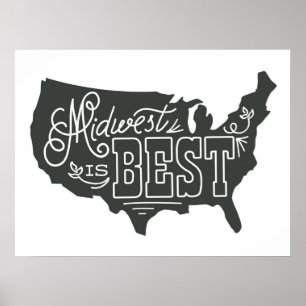 Poster Midwest est le meilleur - Art Print