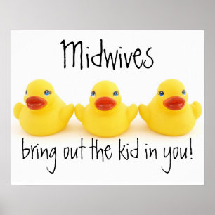 Poster Midwids et canards jaunes en caoutchouc