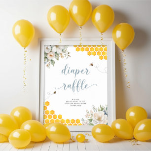 Poster Miel d'été Bee Baby shower Déchets Raffle
