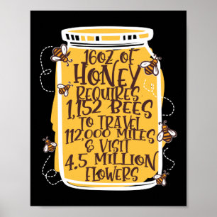 Poster Miel Jar apiculteur Miel Bee