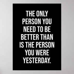 Poster Mieux que hier - Motivationnel