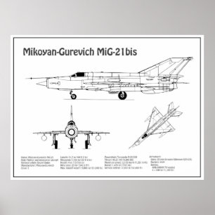 Poster MiG-21 bis - Plan directeur de l'avion BD