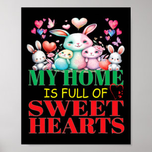 Poster Mignon adorable ma maison est pleine de cœurs doux