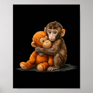 Poster Mignon bébé singe coup de poing mème Mignon bébé s