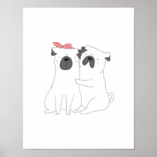 Poster mignon Bulldog Cadeau Amoureux des chiens corres
