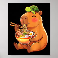 Mignon capybara et tortue sac à dos ramen kawaii