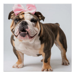 Poster mignon Chien Bulldog Mur Art