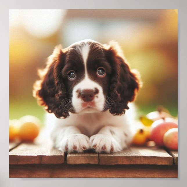 Poster mignon chiot espagnol Springer anglais (Devant)