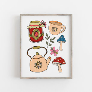 Poster Mignon & Cosy Collage Rustique de Cottagecore