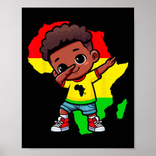 Poster Mignon enfant Dabbing Mois de l'histoire des Noirs