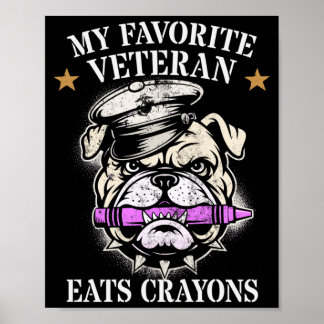 Poster Mignon Favori Vétéran Mange Crayons Escouade Milit