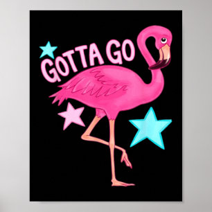 Poster Mignon Flamant Rose Drôle Féminin Été Plage