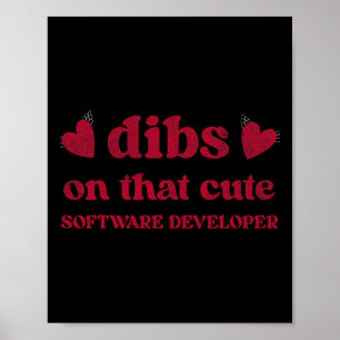 Poster Mignon Funny Saint-Valentin Développeur de logicie