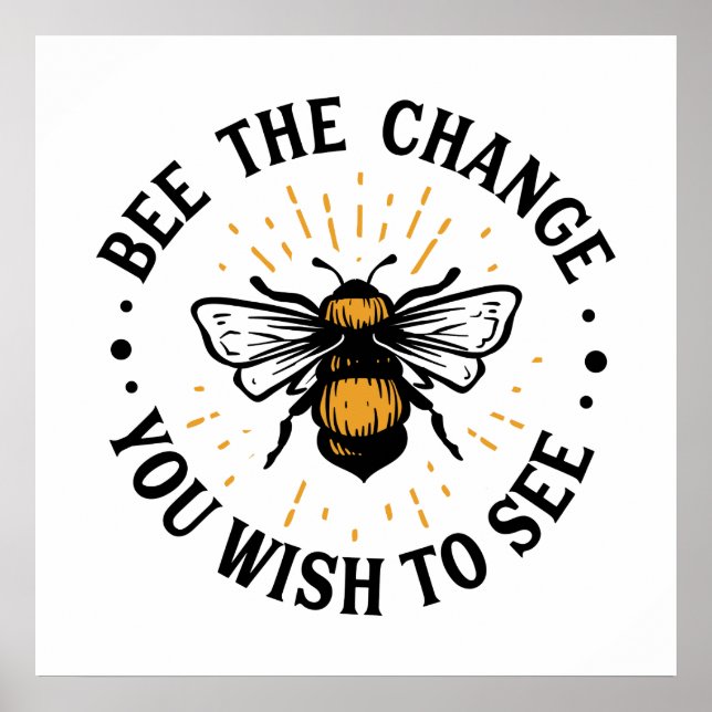 Poster mignon inspirant amoureux des abeilles mot art (Devant)