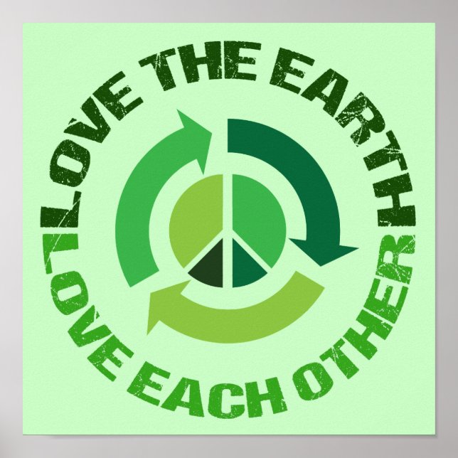 Poster Mignon Love The Earth Activiste De l'environnement (Devant)