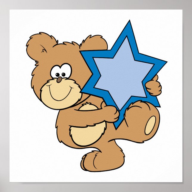 Poster mignon ours en peluche de l'hanoukka star de la te (Devant)