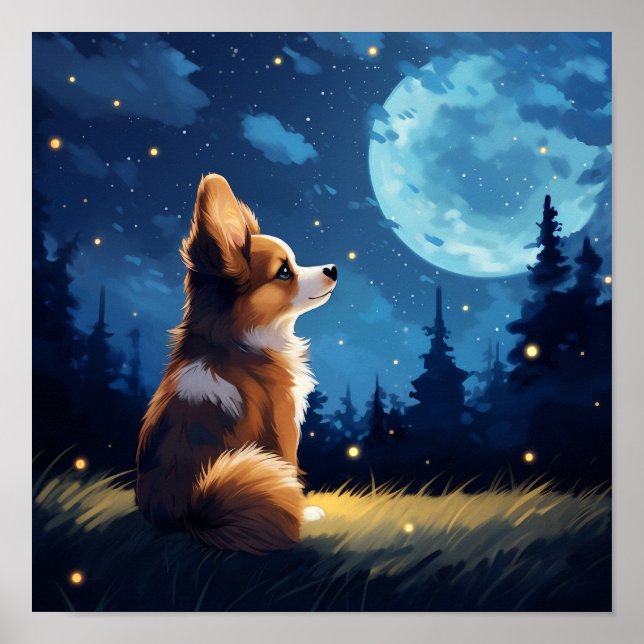 Poster Mignon Pembroke Welsh Corgi (Devant)