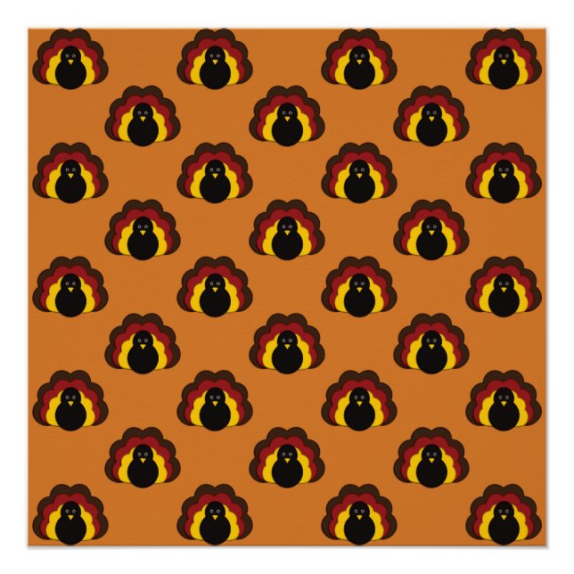Poster Mignon Thanksgiving Fall Turquie Motif (Devant)