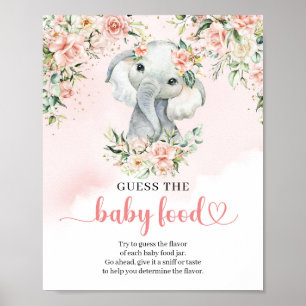 Poster Mignonne bébé éléphant rougir Guess Le jeu de nour