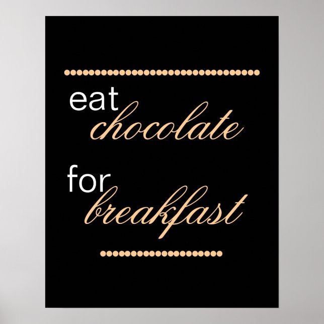 Poster mignonne citation chocolat typographie cuisine art (Devant)