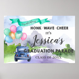 Poster Mignonne Classe De 2022 Conduire Par Graduation Pa