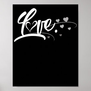 Poster Mignonne Cursive Amour Valentines Jour Rouge